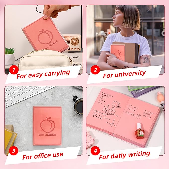 Thick Blank Fruit Color Page Notebook with Waterproof Cover,Small 400 Color Pages 3.9 × 5.5 Hardcover Journaling for Women Men Work, School, Note Taking or Sketching Diary (Blueberry-Blue)