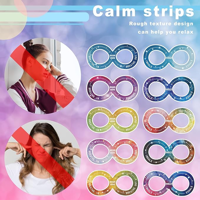 Crtiin 80 Pcs Anxiety Sensory Stickers with Inspirational Quotes Calm Textured Relief Mental Health Stickers Office Adhesive Sensory Tape Anti Stress for Adults(Novelty)