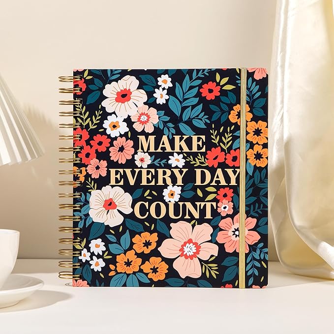 CAGIE 2026 Planner Weekly and Monthly- Dec 2025-Dec 2026 with 13 Month Tabs, Hardcover Calendar Planners with Stickers Spiral Bound Yearly Agenda Planner for Women, Blue Floral, 8.3"x9.1"