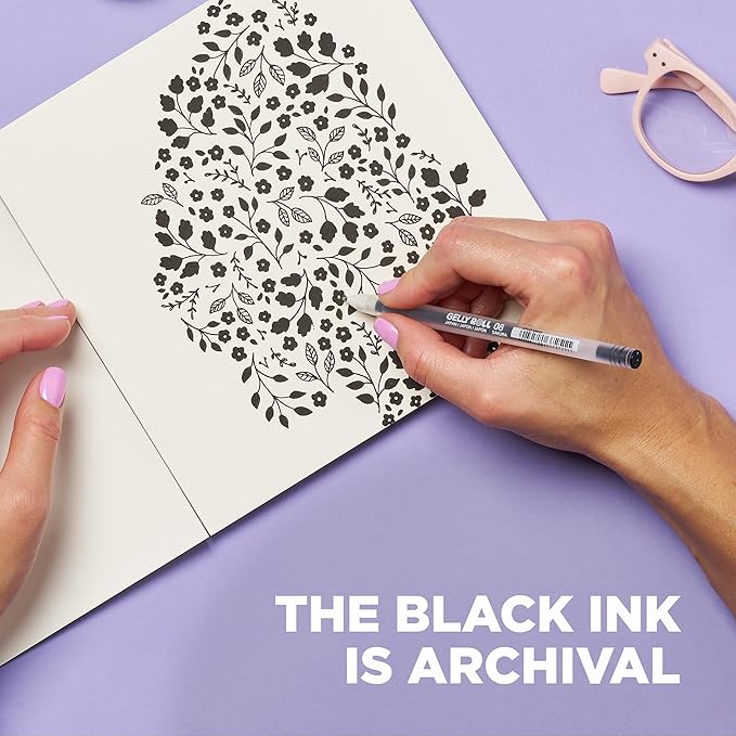 SAKURA 3-Piece Gelly Roll Blister Card Medium Point Gel Ink Pen Set, Black