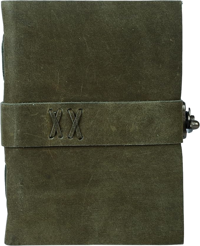 Vintage Leather Journal Handmade Buffalo Deckle Edge Paper – Leather Bound Journal for Women Men Vintage C-Lock Closure Ideal for Writing & Travel for Artists