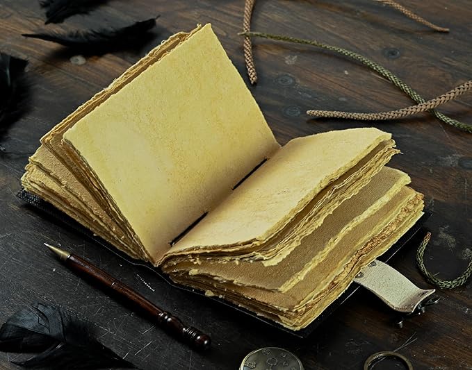 Fox Leather Journal Blank Spell Book of Shadows Witchcraft Supplies Wiccan Notebook Handmade Daily Notepads Grimoire Journal Vintage Journal Sketchbook Witchy Gifts Women Best Gift for Artist ,Writers, Author ,Poet Vintage Gifts For Men & Women