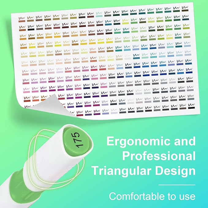 240 Colors Markers Set, 240 Colors Dual Tip Markers Set, Fine & Chisel Double Tipped Art Markers for Kids Adults Beginners & Artists in Coloring, Painting(Water-based Markers)