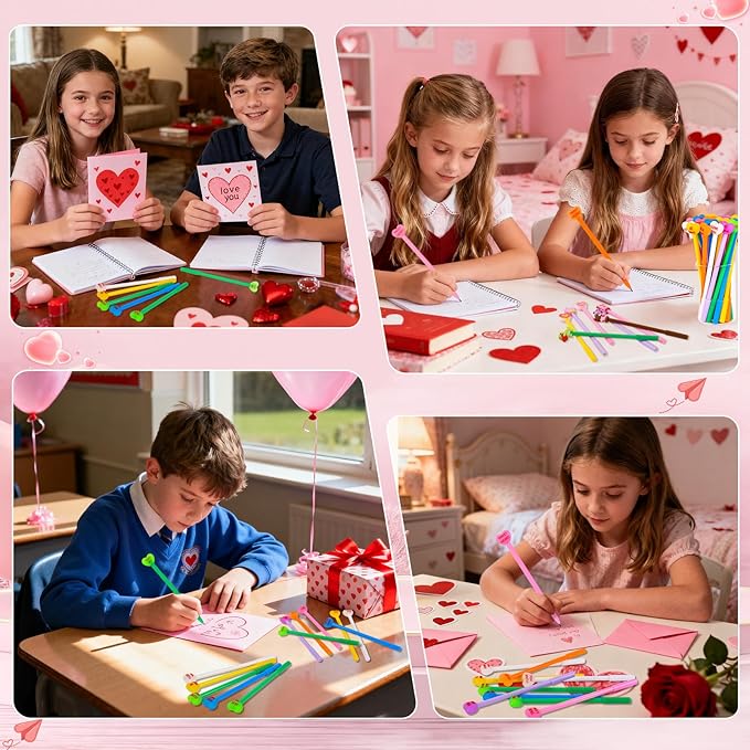 LiYiQ 50 Pcs Valentine's Day Conversation Gel Ink Pen Fun Pens Bulk Kawaii Be Mine Kiss Me Love Conversation Cute Pens for Office Home Student Present