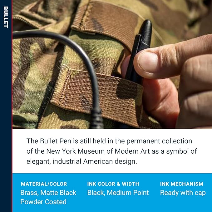 Fisher Space Pen Bullet Pen - 400 Series - Ink Pen - Matte Black with Clip