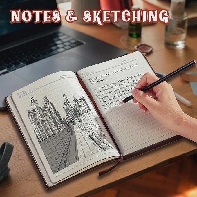 2026 Leather Vintage Journal Notebook,300 Pages,Leather Softcover Lined Journal Notebooks for Women Men,Notebook Journals for Writing Travel,Business,Office,8.5'' X 11.3''