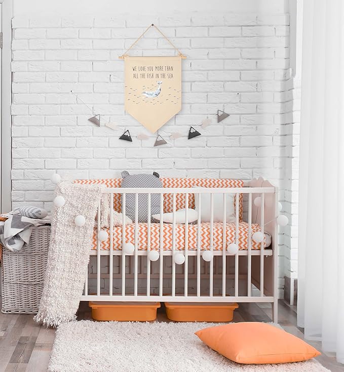 Boho Canvas Banner Flag Sign Pennant Poster Wall Decor Gift for Boy Girl Kids Nursery Baby Bedroom Playroom Above Crib Reading Room Door-We Love You-Baby,Shower,Birthday Christmas Gift-15.6"x11"