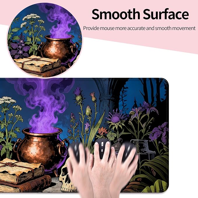 XL Large Desk Mat, Extended Long Desk Pad for Gaming and Office, Non-Slip Rubber Base, Comfortable Mouse Pad Surface, 31.5x11.8 in (H14)
