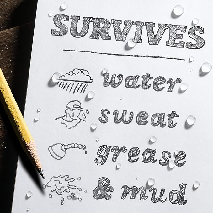 Rite in the Rain Weatherproof Hard Cover Notebook, 4.75" x 7.5", Black Cover, Universal Pattern (No. 770F)