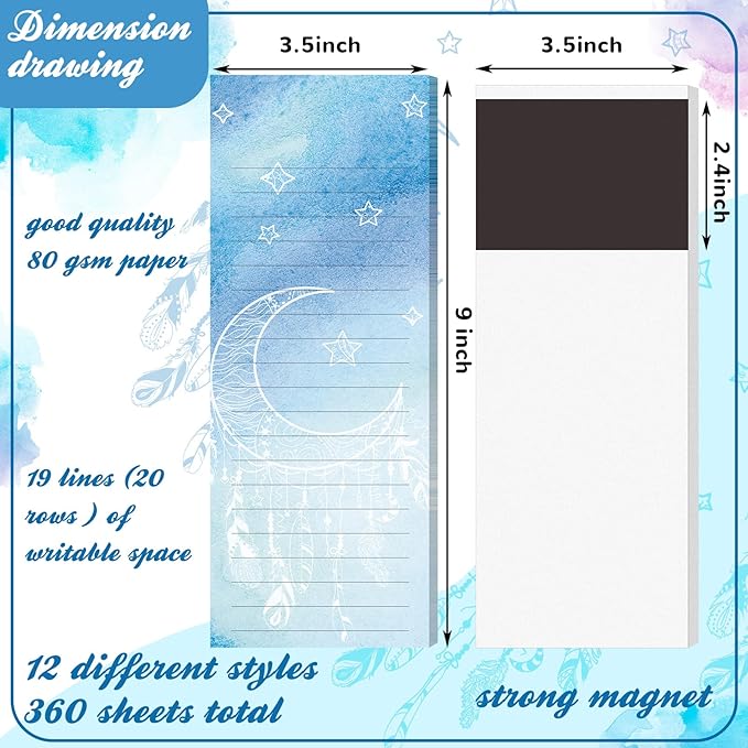 Sinmoe 12 Pack Grocery List Magnet Pad for Fridge Magnetic Notepads for Refrigerator Shopping to Do List Memo Notepad for Shopping for Women men(Bible Verse Style)