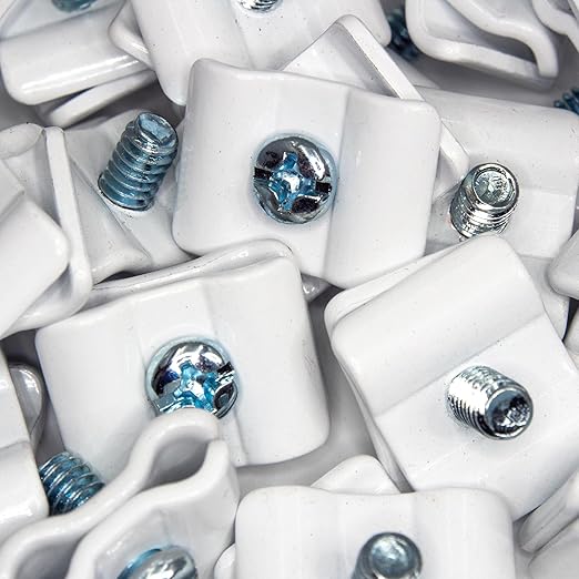 888 Display USA, Inc Gridwall Joining Clips Connectors for Wire Grid Panels and Grid Wall - 20 Pack (White)