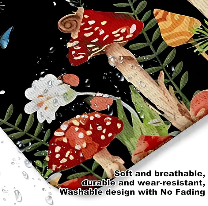 Cute Mushroom Square Mouse Pad,Non-Slip Rubber Base Mouse Pad,Home Office Decoration Desktop Accessory,Laptop Mouse Pad for Office Laptops,9.4x7.8x0.12inch 2