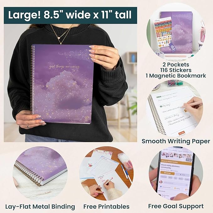 bloom daily planners 2026 Planner (January to December) - 8.5” x 11” Weekly & Monthly Dated Agenda Organizer Book with Stickers & Tabs - Flexible Soft Cover - Good Things Are Coming