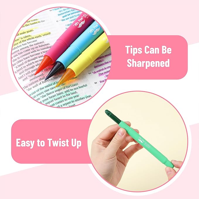 Mr. Pen- Gel Highlighters, 8 Pack, Assorted Colors, Bible Highlighters for Bibles That Do Not Bleed