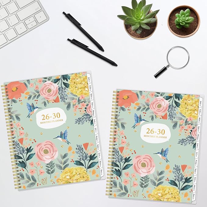 Monthly Planner 2026-2030, 5-Year Calendar Planner 2026-2030, Jan 2026 – Dec 2030, 8.5 x 11 In, Ruled Spread, Flexible Cover, Spiral Wirebound, Pocket, 60 Coated Monthly Tabs, Notes ＆ Habit Tracker, A4 Planner