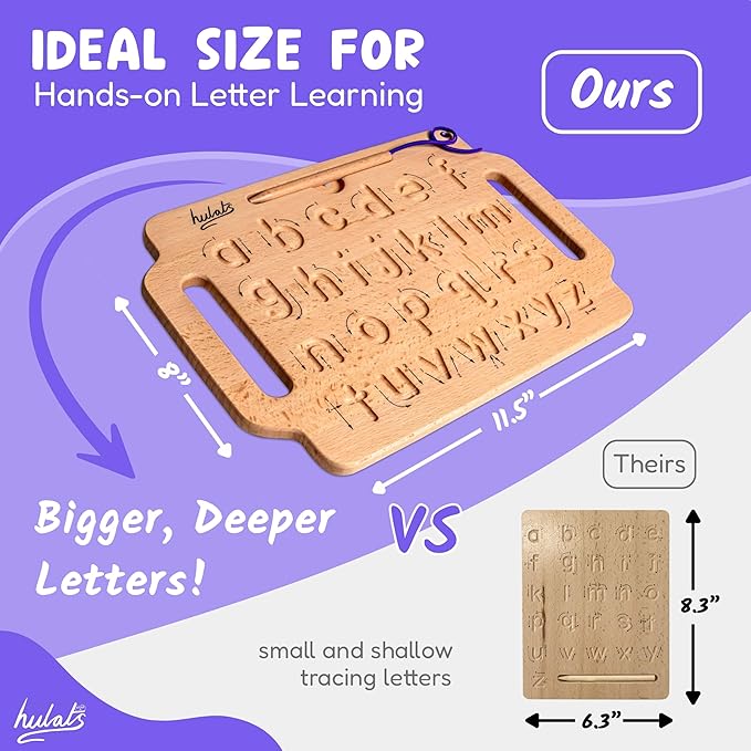 Learn to Write: Portable Wooden Alphabet Letter Tracing Sensory Pad Board - Toddler Writing Practice for Kids Age 3-5, Montessori Toys for 3+ Year Old, Letter Tracing for Kids 3-5 Writing Tools