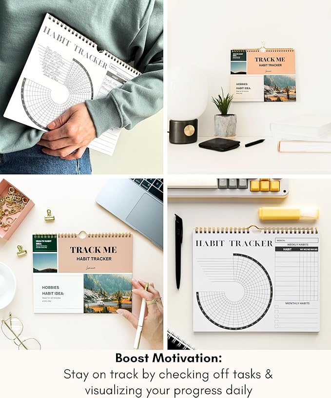 Lamare 2026 Habit Tracker Calendar – Premium Daily Habit Tracker Journal and Goal Board, Workout Motivation & Productivity Tool