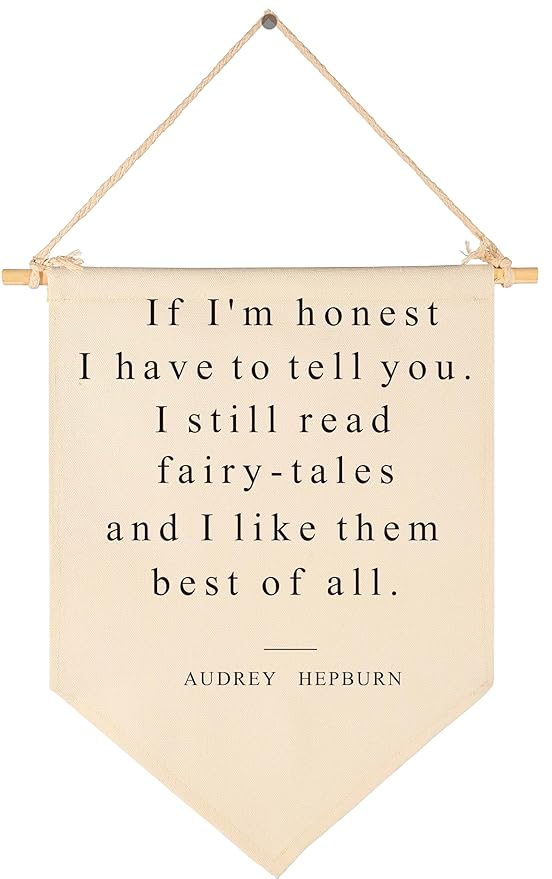 Inspirational Audrey Hepburn Quotes Wall Art-Canvas Banner Flag Sign Pennant Poster Wall Decor Gift for Home Office Nursery Classroom Bedroom Reading Room Door-If I'm Honest-Birthday Christmas Gift
