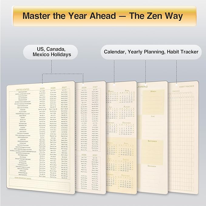Bamboo Cover Undated Portable Planner Notebook – Daily, Weekly & Monthly Organizer, Lay-Flat A5 (5.7” × 8.3”), 100 GSM Paper, 160 Pages, 4-Month Layout (Green)
