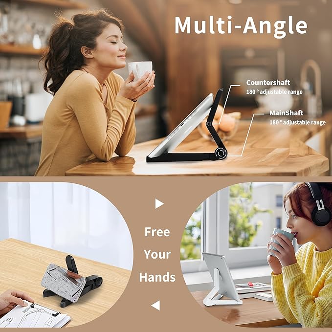 Caeithyo Portable Monitor Stand & Tablet Stand Holder- Adjustable, Foldable, Light-Weight, Compatible with 7 to 10.2 Inches Most Tablets, Kindle Fire and Smart Phones