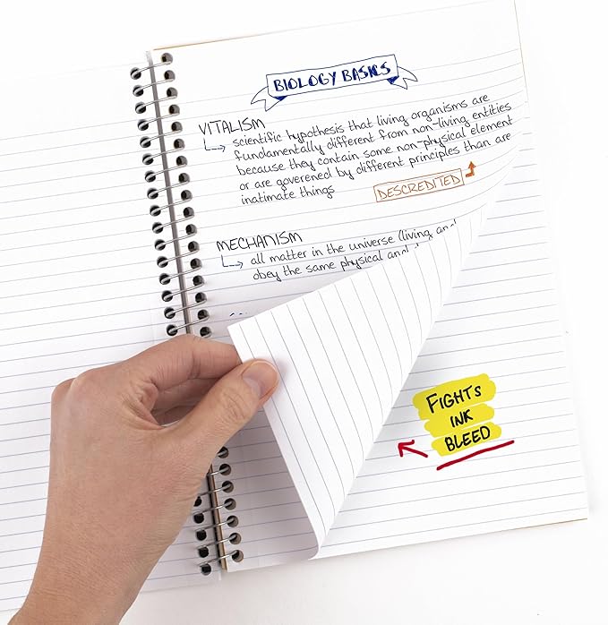 Five Star Spiral Notebook, 2 Subject, College Ruled Paper, 6" x 9-1/2", 80 Sheets, Fights Ink Bleed, Water Resistant Cover, Tidewater Blue (840029CG1-ECM)