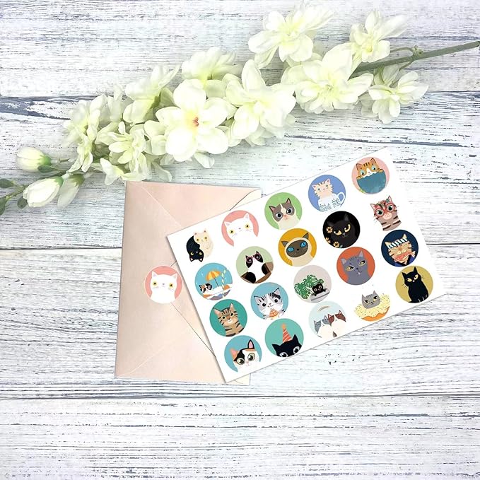 20 Greeting Cards, Blank Thank You Cards With Envelopes Cute Cat Bulk Note Cards Stationery Box Set For All Occasions Birthday Thank You Wedding and More.Cat greeting cards