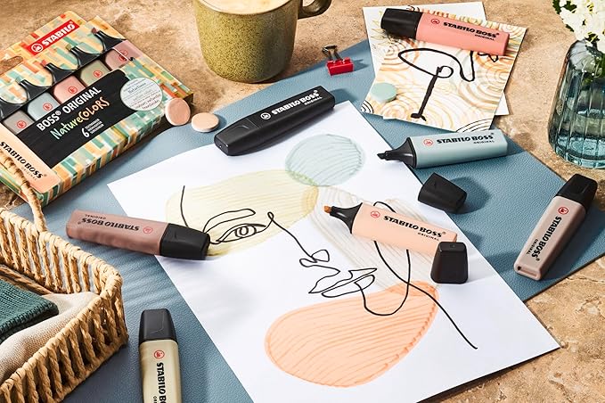 STABILO Highlighter BOSS Original NatureCOLORS - Pack of 8 - Assorted Colors