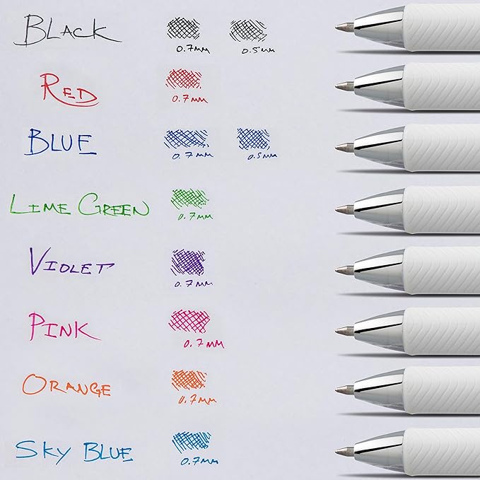 Pentel EnerGel Pearl Retractable Liquid Gel Pen, Needle Tip (0.7mm) Medium Line, Red Ink, 2-Pk (BLN77WBP2B)