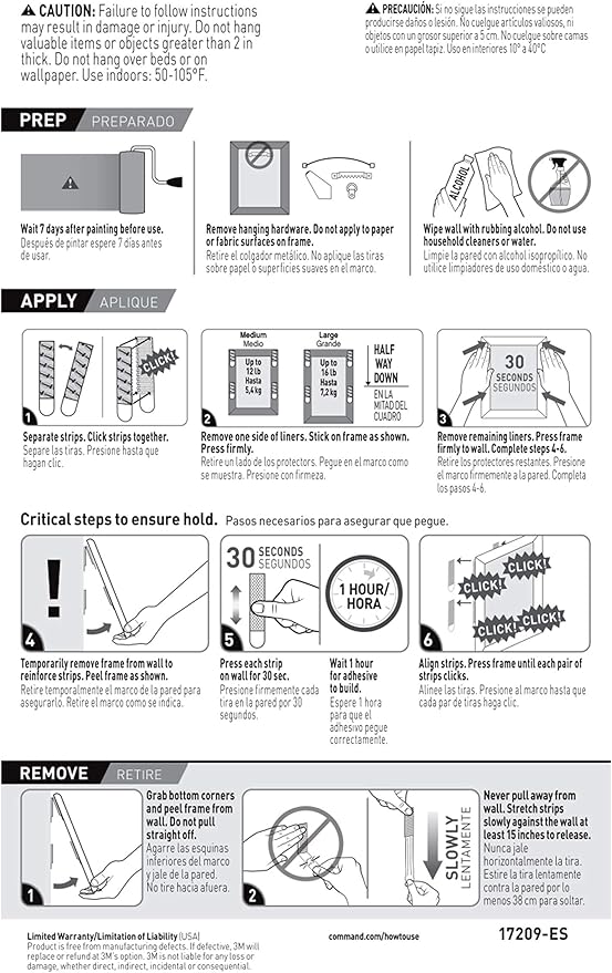Command 15 lb & 10 lb Large and Medium 16 Pairs Picture Hanging Strips (32 Strips), Damage-Free Hangers for Picture Frames, No Tools Required, Great for Home Room Wall Decor, White Adhesive