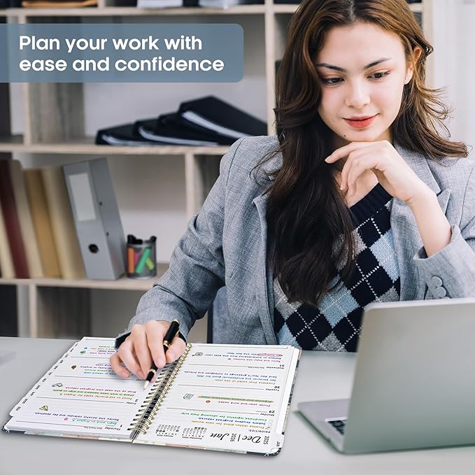 2026 Planner, Weekly and Monthly Calendar Planner Book, January 2026 - December 2026, Hardcover Spiral Planner with Monthly Tabs, Notes Pages, Perfect for Women & Men, A5 (6.4" x 8.5") - Deer