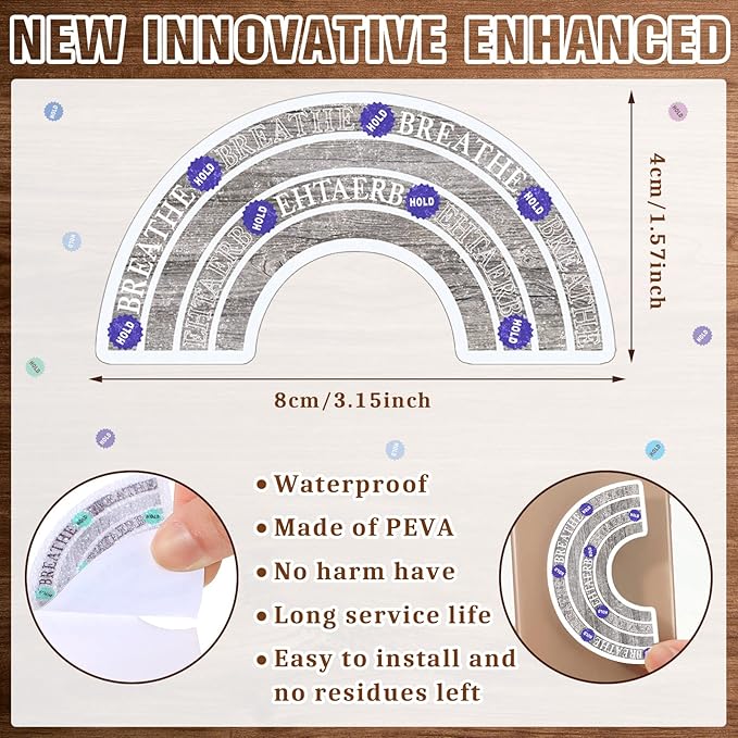 36 Pcs Sensory Strips Infinity Rainbow Anxiety Mindfulness Stickers Adults Stress Breathing Stickers Fidget Adhesives Rough Textured Tape for Classroom Desk Office Computer(Wood)