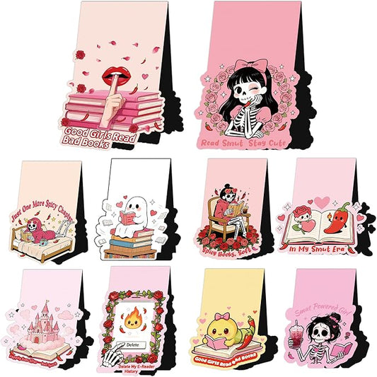 Valentine Magnetic Bookmarks for Women, 9 Pcs Smutty Bookish Magnet Book Marks for Reading, Cute Romance Page Clips for Book Lovers, Valentines Day Gifts for Her