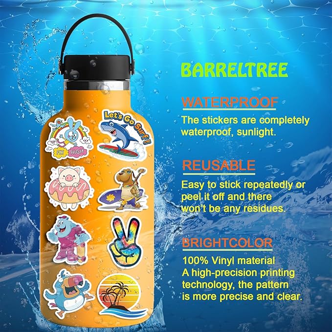 300 PCS Cute Stickers for Kids – Waterproof Vinyl Stickers for Water Bottles, Laptops & Scrapbooks | Fun School Supplies, Classroom Rewards & Teacher Prizes, Sticker Pack for Girls & Teens