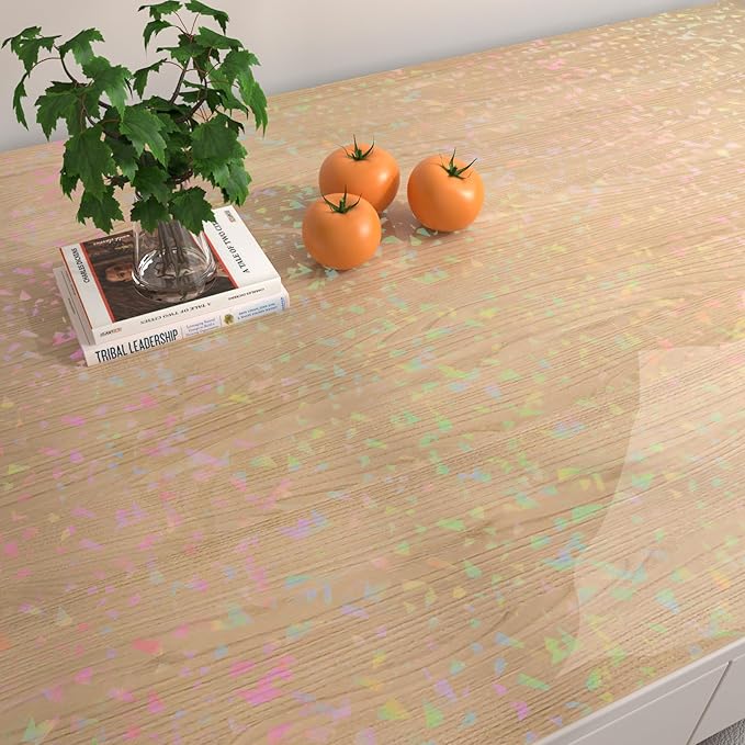 Livelynine 15.8 X 197 Glossy Clear Contact Paper Peel and Stick for Crafts Books Classroom Laminating Self Sealing Glitter Holographic Laminate Sheets Waterproof Desk Wallpaper Self Adhesive