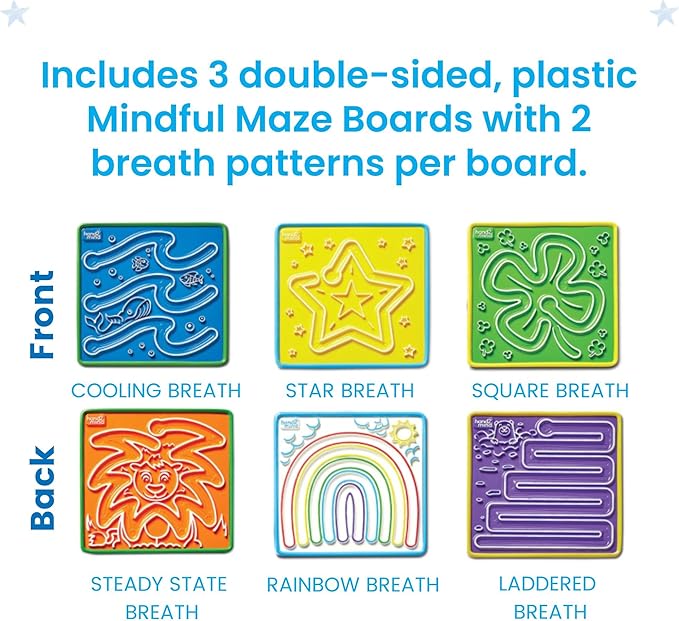 hand2mind Mindful Maze Boards, Tactile Sensory Toys for Toddlers, Anxiety Relief Items, Calm Down Corner Supplies, Emotional Regulation Tools for Kids, Play Therapy Toys, Mindfulness Gifts