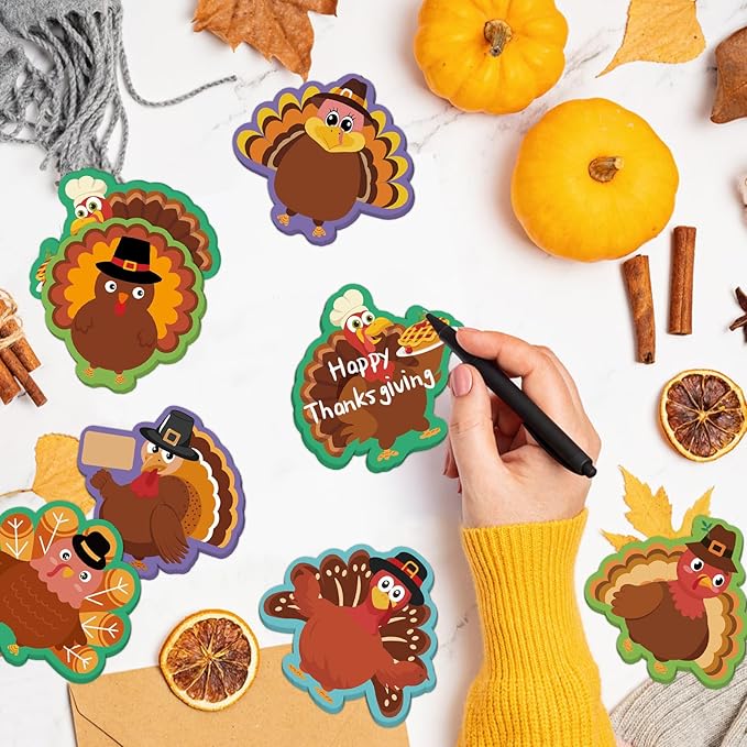 600 Sheets Thanksgiving Turkey Sticky Notes, Self-Adhesive Thanksgiving Notepads Turkey Self Sticky Memo Pads for School Office Fall Harvest Party Favors Supplies