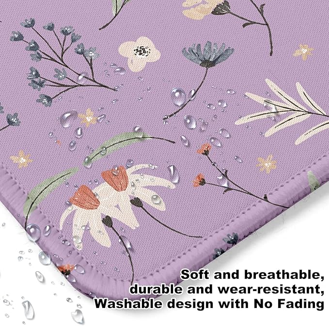 Flower Square Mouse Pad,Non-Slip Rubber Base Mouse Pad,Home Office Decoration Desktop Accessory,Laptop Mouse Pad for Office Laptops,9.4x7.8x0.12inch 10