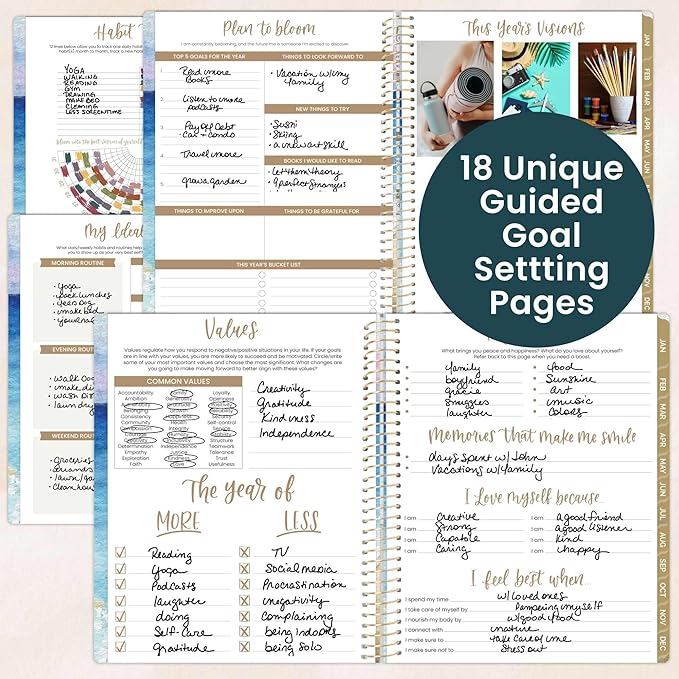bloom daily planners 2026 Planner (January to December) - 8.5” x 11” Weekly & Monthly Dated Agenda Organizer Book with Stickers & Tabs - Flexible Soft Cover - Coastal Calm