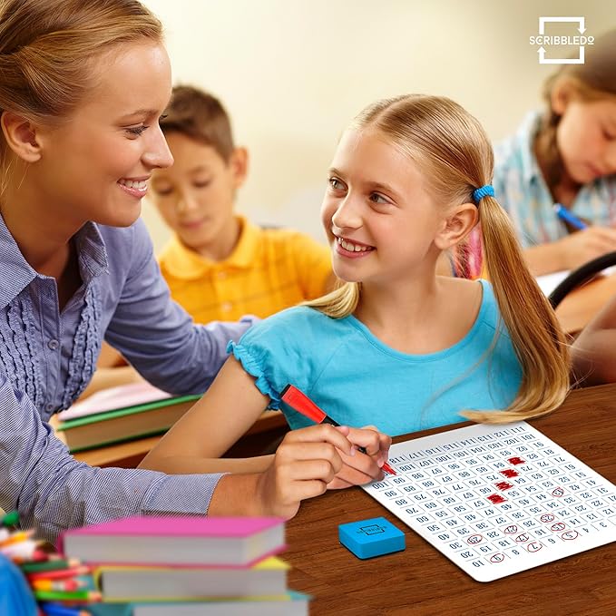 SCRIBBLEDO Dry Erase Number Chart 9”x12” White Board Teacher Student 100 Chart for First Grade Classroom Kid Small Math Practice Whiteboard Kindergarten 1st Grade School Supplies