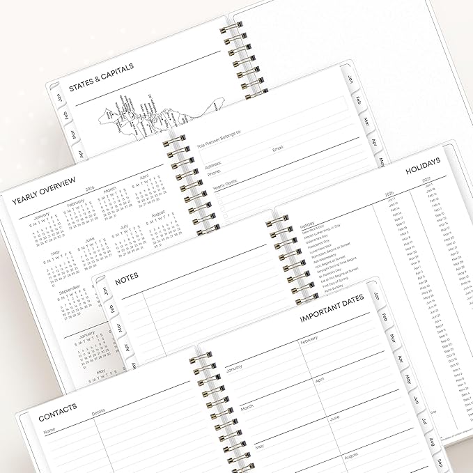 Blue Sky 2026 Weekly and Monthly Planner Calendar, January 2026 - December 2026, 5" x 8", Flexible Frosted Cover, Laminated Tabs, Durable Twin Wire Binding, Laurel