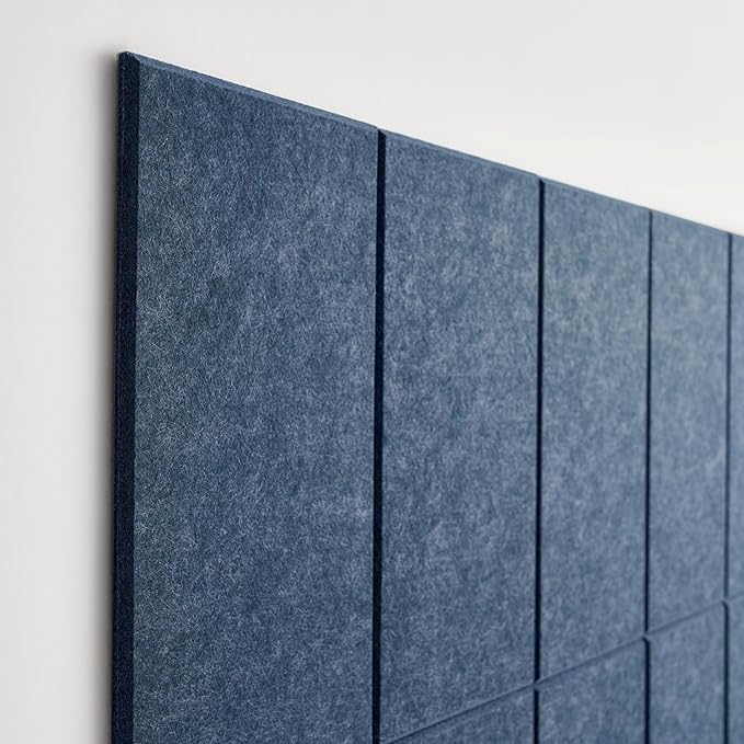 Large Bulletin Board 48x36- Office Wall Organizer to Replace Your Old Cork Boards for Walls for Office Decor - 24-Pack Felt Wall Tiles for Use in Home Office Decor as Photo Board (Indigo)