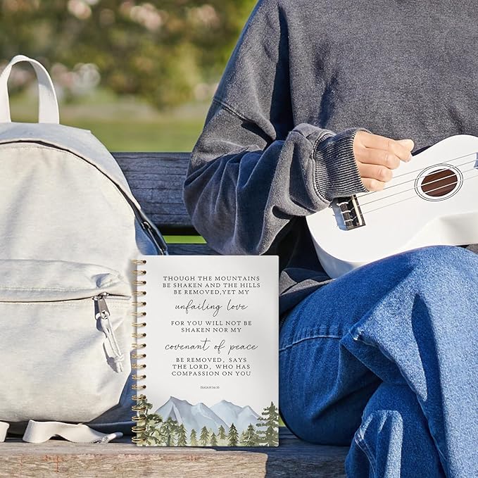 Christian Bible Spiral Notebook Hardcover,Bible Notebooks for Note Taking,Isaiah 54:10,College Ruled Notebook Journal for Writing,Christian Gifts for Women Friend Teens,5.5x8.3