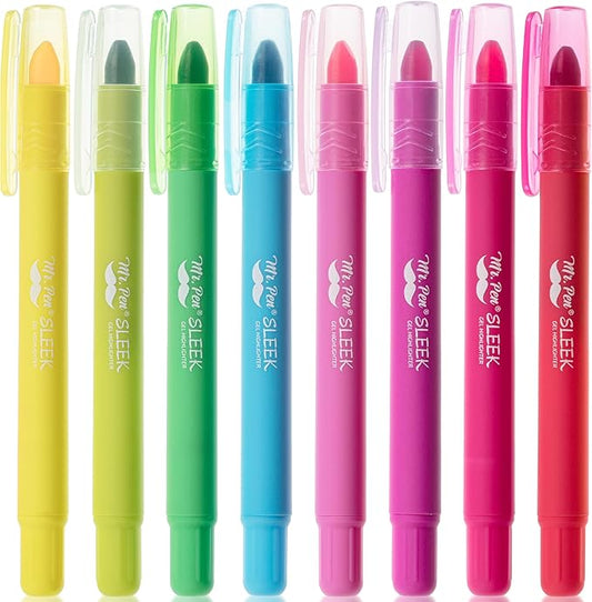 Mr. Pen- Gel Highlighters, 8 Pack, Assorted Colors, Bible Highlighters for Bibles That Do Not Bleed