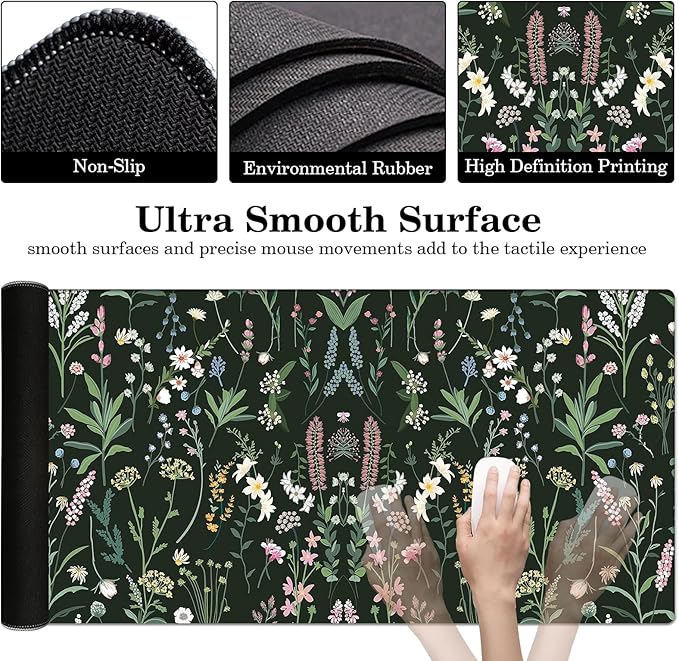 Desk Pad Protector, Mouse Pad, Office Desk Mat, Non-Slip PU Leather Desk Blotter, Laptop Desk Pad, Waterproof Desk Writing Pad for Office and Home (A04-GFAP)