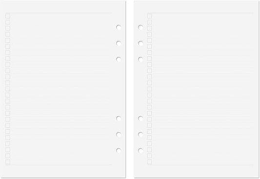 Discagenda Planner Insert Refills 6-Hole Ringbound 60 Sheets 120gsm 80lb 5.8x8.3in (List, A5)