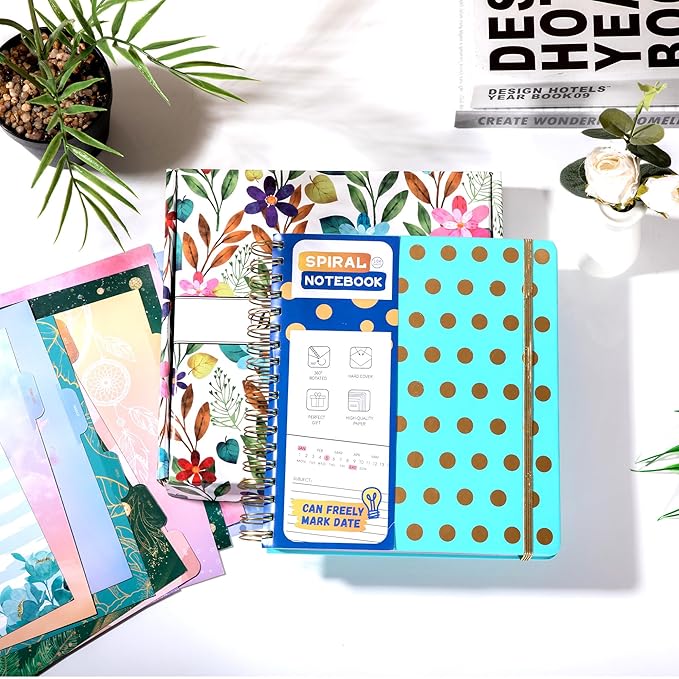 FLYING EAGLE Undated Work Planner Aesthetic Meeting Notebook for Work, Meeting Notes with Dividers Perfect Square Notebook for Women, Blue Teal