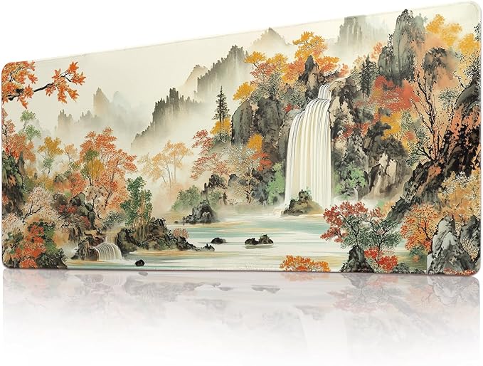 Desk Mat Mouse Pad Gaming Desk Pad XL Large Mouse Mat Office Decor Accessories (Ink Falls)