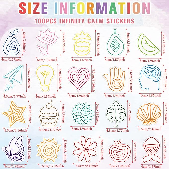Crtiin 100 Pcs Sensory Strips Anxiety Calm Mindfulness Stickers Fidget Stress Breathing Sensory Sticker Different Textures Rough Tactile Tape for Mental Health Adults Desk Anxiety Relief(Novelty)