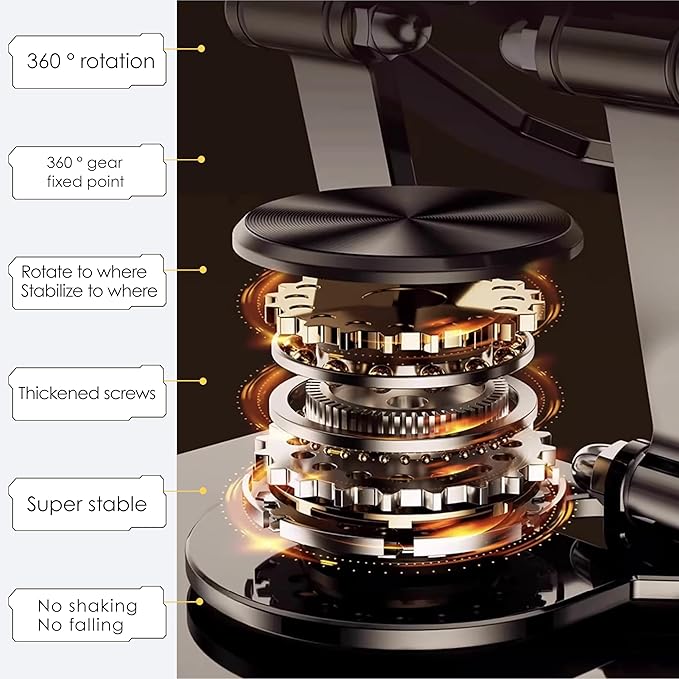 2 Pack Tablet Stand for iPad, 360° Rotating Desktop Holder, Carbon Steel Adjustable Foldable Desk Holder, for iPad Pro Air Samsung, for 4" -13" Tablets, Portable Home/Office, Upgraded - Black