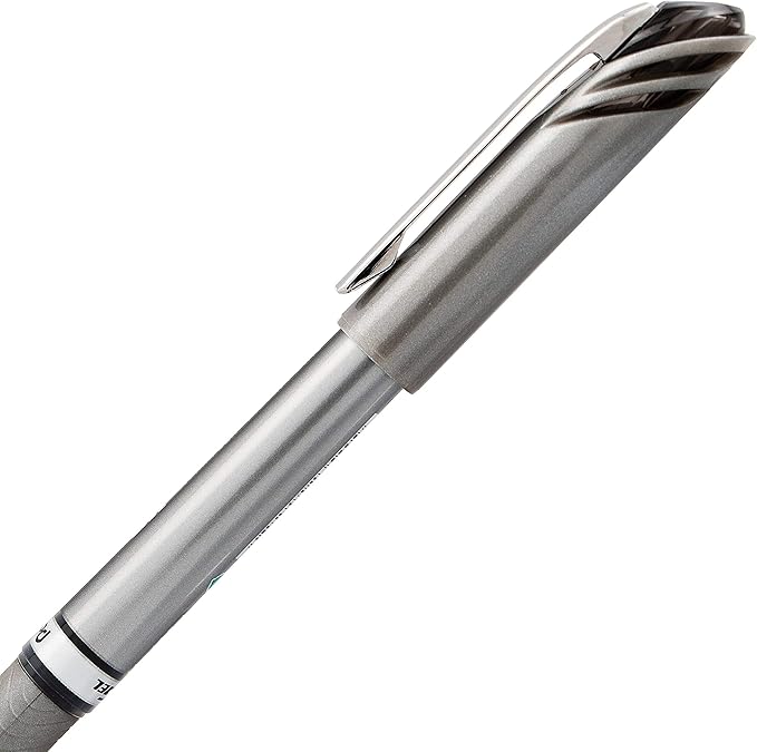 Pentel EnerGel NV Liquid Gel Pen, (0.7mm), Medium Line, Capped, Metal Tip, Black Ink, Box of 12 (BL27-A)